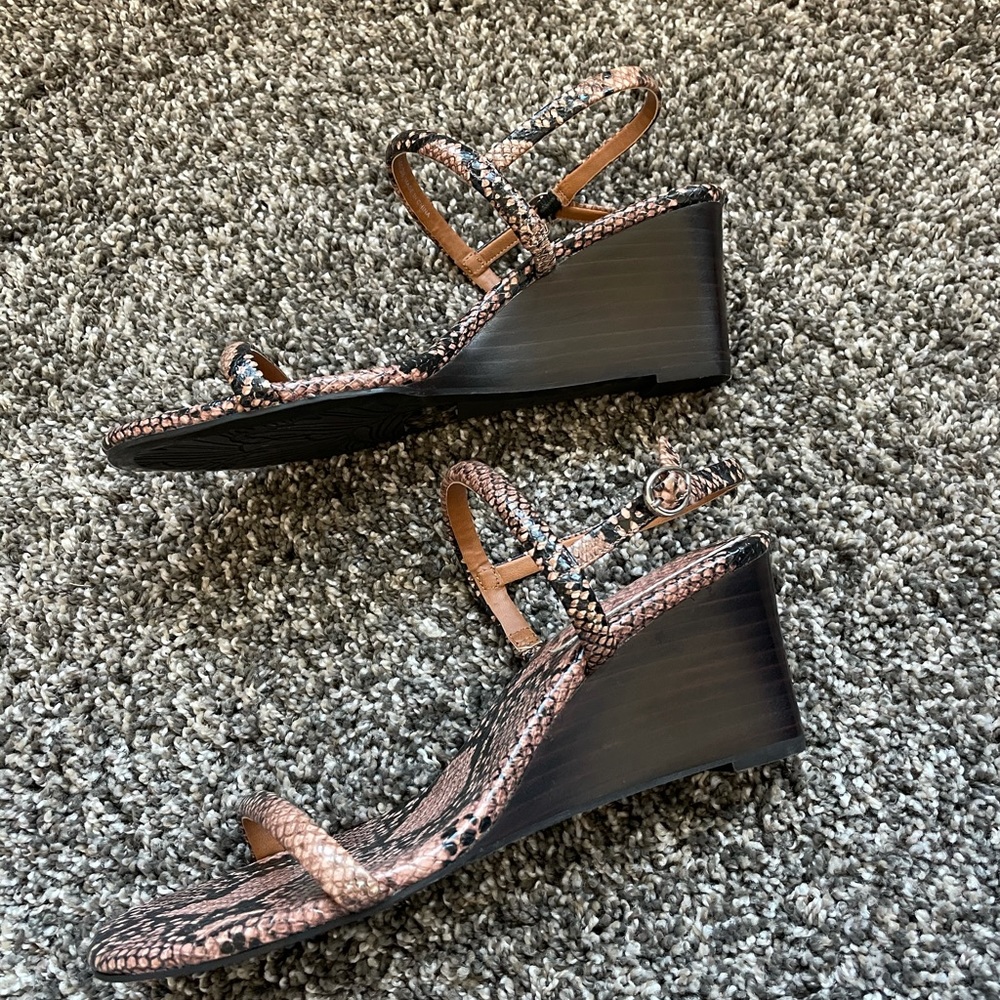Snake print wedges